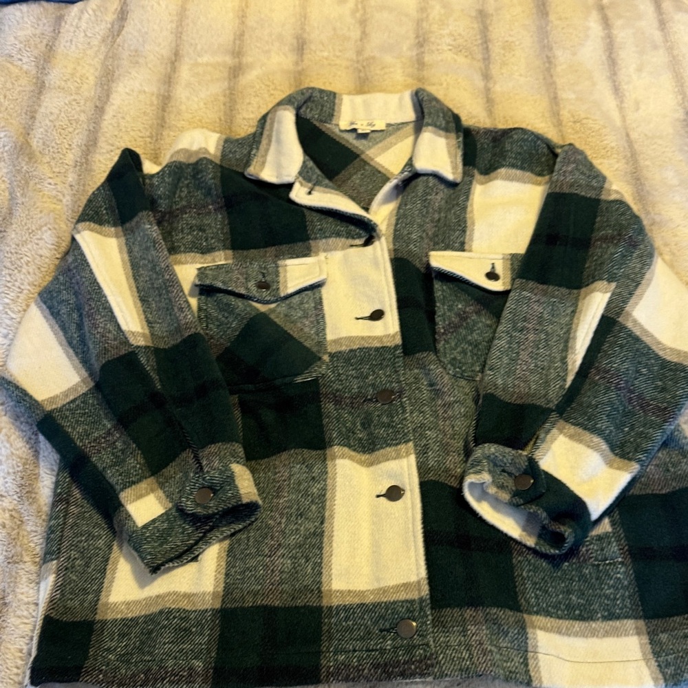 Plaid Button-Up Jacket